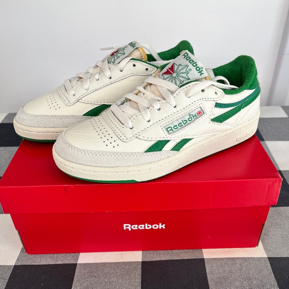 NWT Reebok Club C Revenge Vintage Shoes White/Green Men's size 5/Women's 6.5